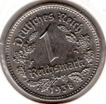1 Reichsmark 1938 F Third Reich