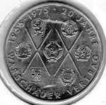 10 East German Marks 1975 20th Anniversary of the Warsaw Treaty