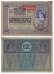Ten thousand crowns 10,000 Austria Hungarian Bank November 2, 1918 GERMAN AUSTRIA