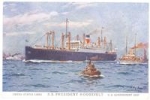 United States Lines S.S. President Roosevelt artist card Willy Stöwer * ca. 1914