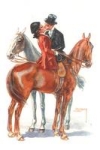 kissing rider artist card USABA * approx. 1920