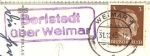 Beristedt via Weimar post office stamp o December 31, 1943