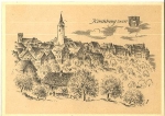 74592 Kirchberg Jagst Künstlerkarte Ludwig Schäfer-Grohe * ca. 1950