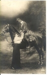 Cavalryman on horseback with wife, o 3.8.1918 serial card 5758/6