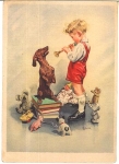 Kind mit Dackel, * ca. 1950
