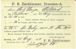 Dresden Vertreterkarte der Firma Zschimmer o 25.8.1904