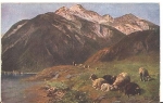 Chr. Malus landscape with sheep, artist card * approx. 1920