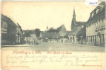 04931 Muehlberg Allst. Markt mit Kirche o 18.10.1900
