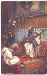 Les Musiciens Arabs with musical instruments Tucks Oilette *approx. 1905
