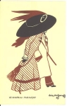 Lady with hat, Le Chapeau Paravent, artist card * approx. 1908