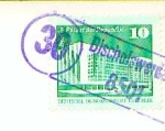 01877 Bischofswerda post office stamp 30 on postcard o 1986