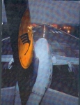 Lufthansa airplane taking off o 6.1.1988