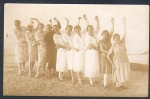 Swimwear women on the beach real photo card * approx. 1910