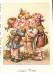 Children with bread artist card Gekade, o 26.2.1968
