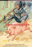Chimney sweep rides pig * approx. 1950