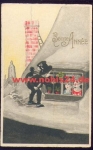 Chimney sweep on the roof window, bred. circa 1920