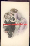 Couple in the mirror artist card M. M. Vienne No. 584 sig. F Kuderna M. Munk * approx. 1920