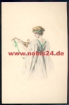 Woman with a Lute Artist's Card M. M. Vienne No. 438 M. Munk * approx. 1920