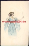 Woman with a mirror artist card M. M. Vienne No. 438 M. Munk ca.1920