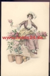 Woman with Flowers Artist Card M.M. Vienne sig. M. Munk No. 577 * approx. 1920