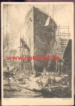 New ship construction artist card Zeising advertising card Eduscho o 19.5.1949