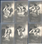 Kisses without reference slip 6 series cards 6086 *approx. 1910