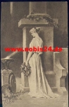 Schrödter artist card "Liebesleid" woman with wreath o October 1, 1912