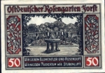 03149 Forest Lausitz City Emergency Money 50 Pfg. East German Rose Garden Fountain 1921