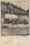 Landwirtschaft Feldarbeit Geisterwiese, Künstlerzeichnung o ca. 1915