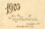 Year 1903 Lucky clover Gold-edged embossed card o 31.12.1902