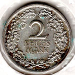 2 Mark 1926 A Weimar Republic Silver Coin