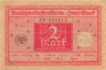 2 Mark Darlehnskassenschein German Reich 1920