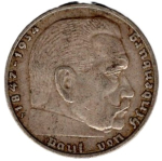 2 Reichsmark 1937 F Hindenburg Deutsches Reich Silbermünze 