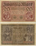 20 Mark Darlehenskassenschein 20. Februar 1918