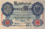 20 Mark Reichsbanknote 7. Februar 1908 RO31 DEU-29 Kassenfrisch