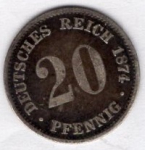 20 Pfennig 1874 A Imperial Silver Coin
