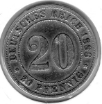 20 Pfennig 1888 F Deutsches Kaiserreich