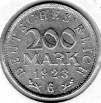 200 Mark 1923 G Weimar Republic