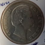 5 Mark Bavaria 1875 Ludwig II silver coin