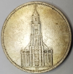 Jager 0357 - 5 Reichsmark 1934 D Garrison Church