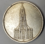Jager 0357 - 5 Reichsmark 1934 F Garrison Church silver coin