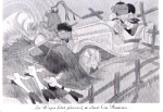 Accident humor card car drives into a haystack * approx. 1960
