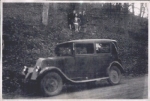Family car trip in the forest * around 1930