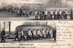Military pioneer exercises on the bridge wagon crew with pontoon o 16.4.1907