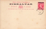 Gibraltar postal stationery One Penny VICTORIA on St. Vincete o Tangier 7.2.1887
