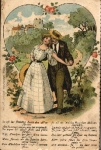 Heart, man and woman chromolithograph * approx. 1900