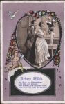 Heart angel dove picture with couple used 11/30/1917