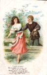Kiss, Haidenröslein, Knab spoke, Röslein stabbed, embossed card o 2.4.1913