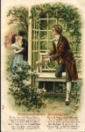 Kiss Vanished love happiness, embossed card o August 15, 1908