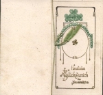 Congratulations to the newly wed cloverleaf embossed card folding card with insert sheet used. 1910